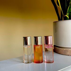 Clinique Perfume. Travel size Happy, Hint of Citrus, and Happy Heart